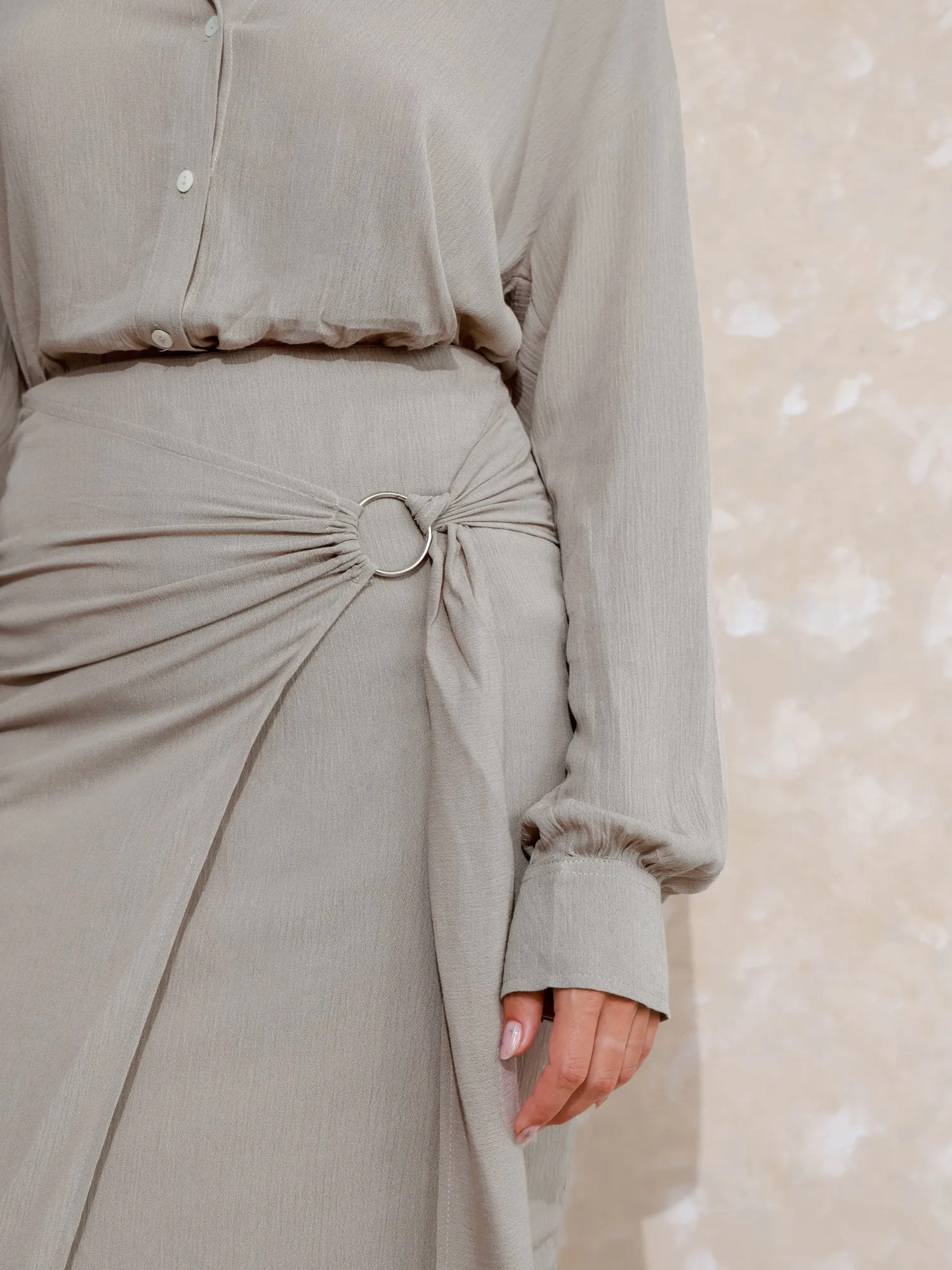 Side Tieup Midi Skirt