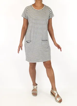 Skin & Threads blue striped t-shirt dress size 3, best fits 10