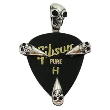 Skull Claw Guitar Pick Holder Sterling Silver Men's Pendant