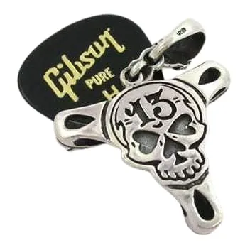 Skull Claw Guitar Pick Holder Sterling Silver Men's Pendant