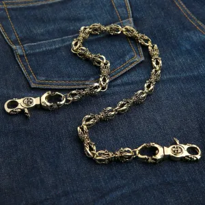 Skull Crown Brass Biker Wallet Chain
