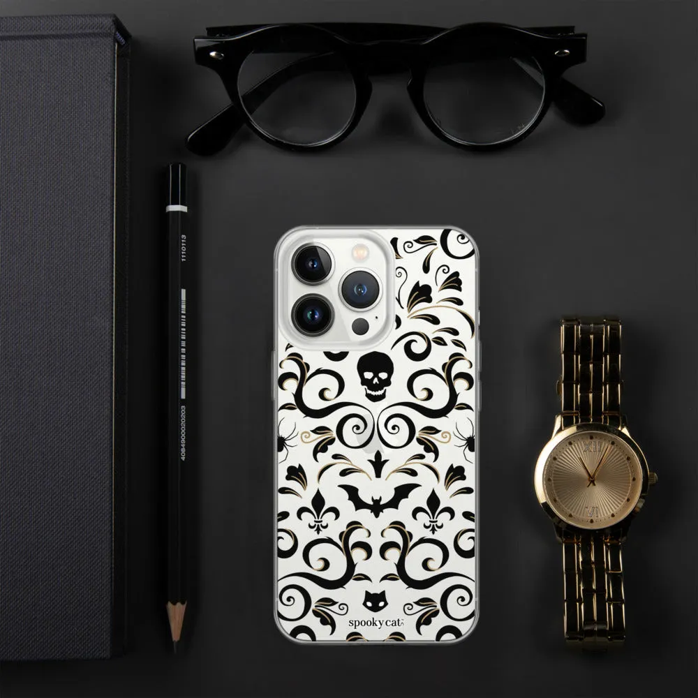 Skull Damask iPhone Case (Clear)