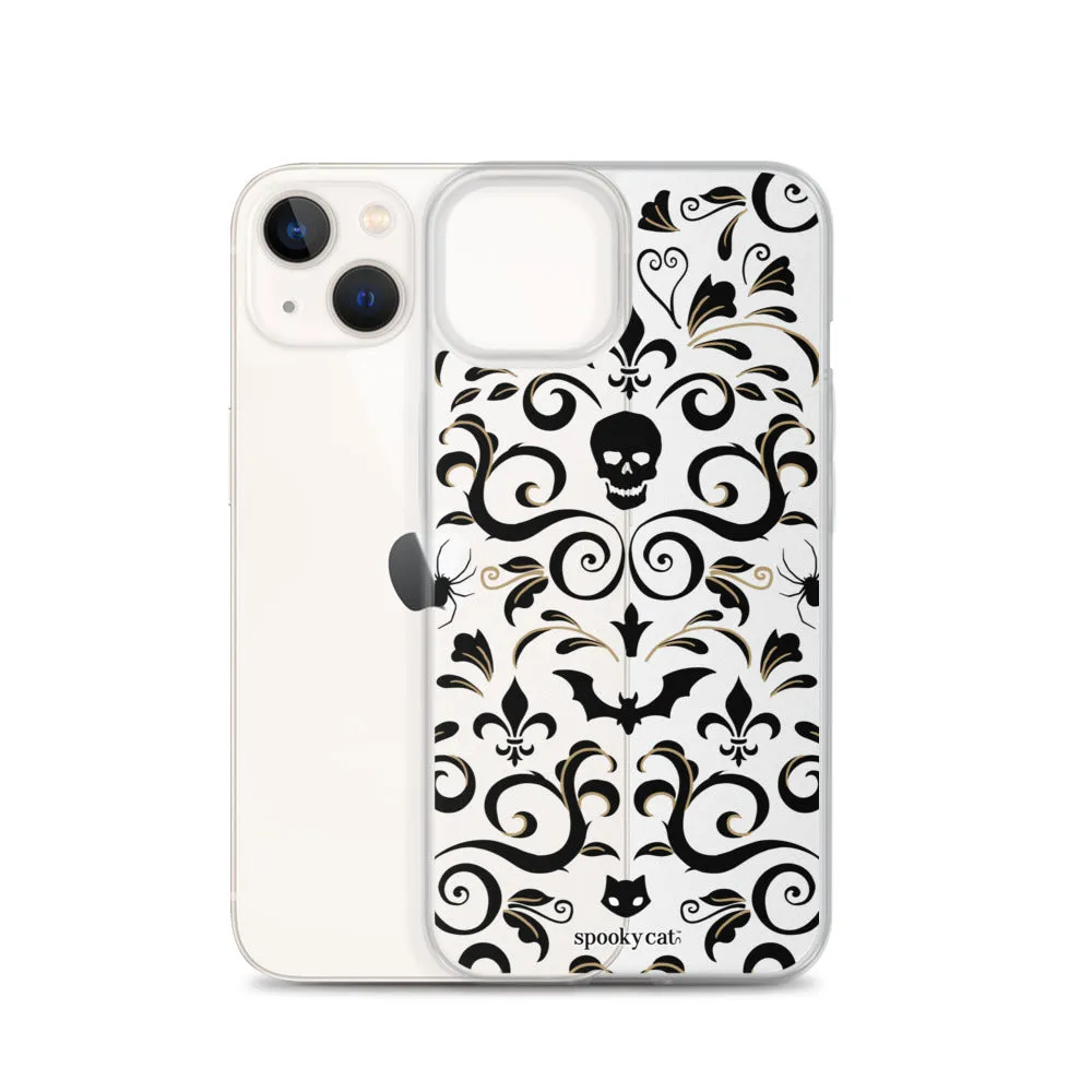 Skull Damask iPhone Case (Clear)