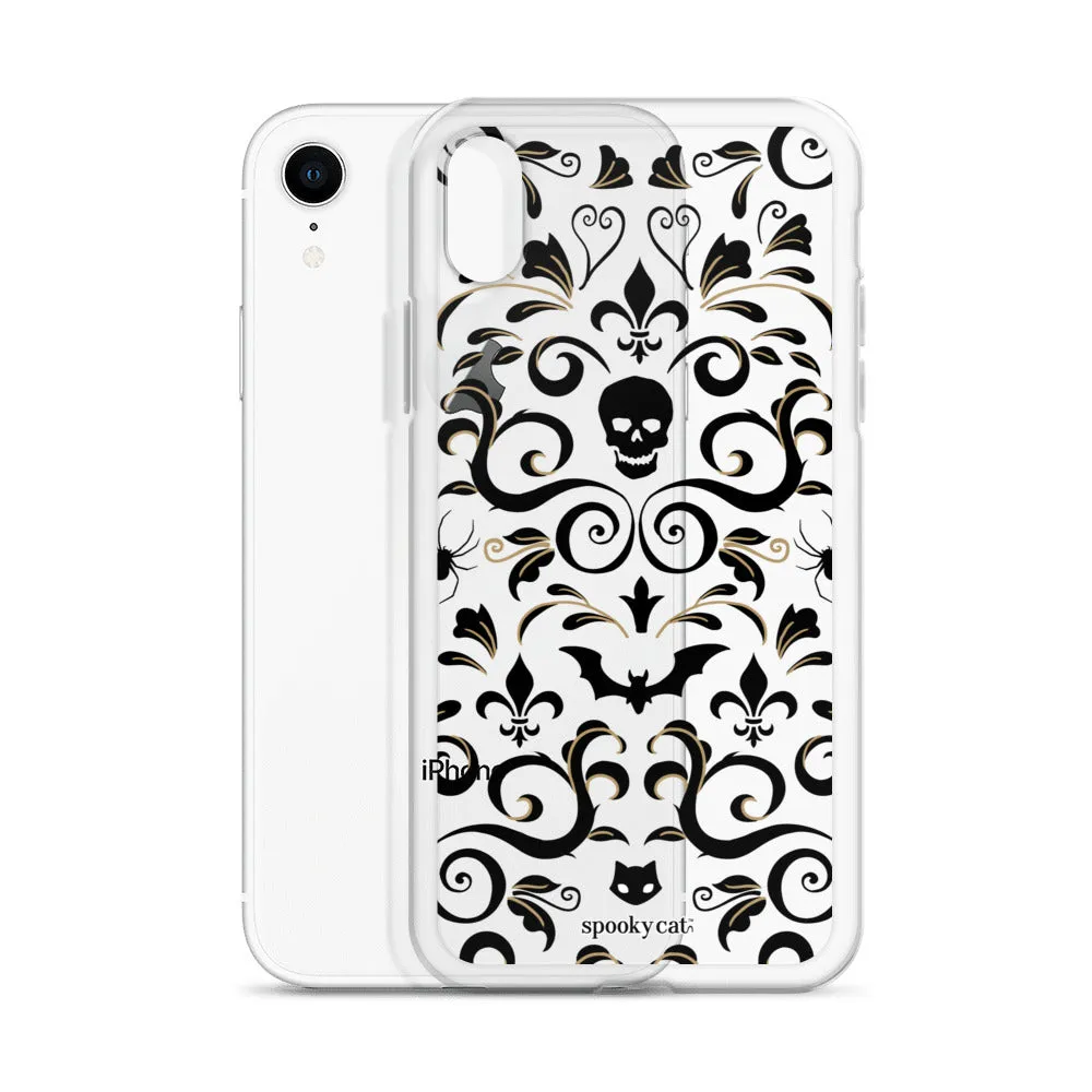Skull Damask iPhone Case (Clear)
