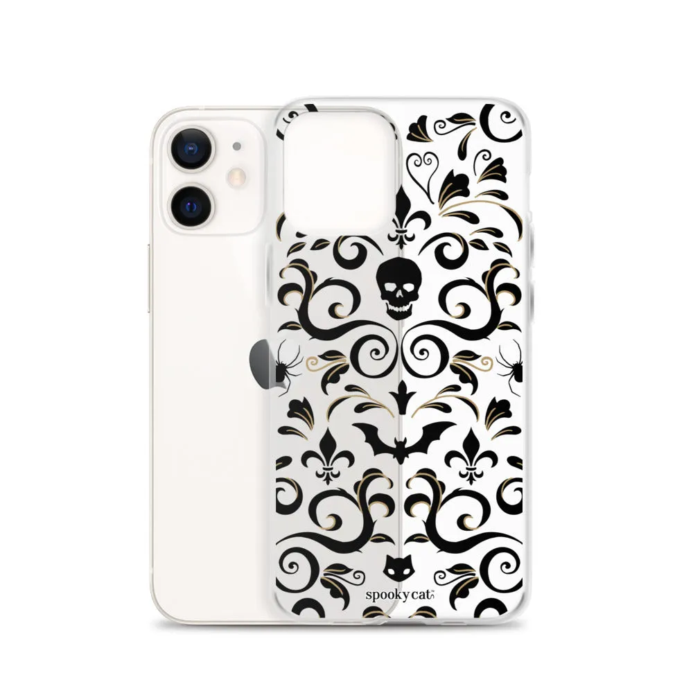 Skull Damask iPhone Case (Clear)