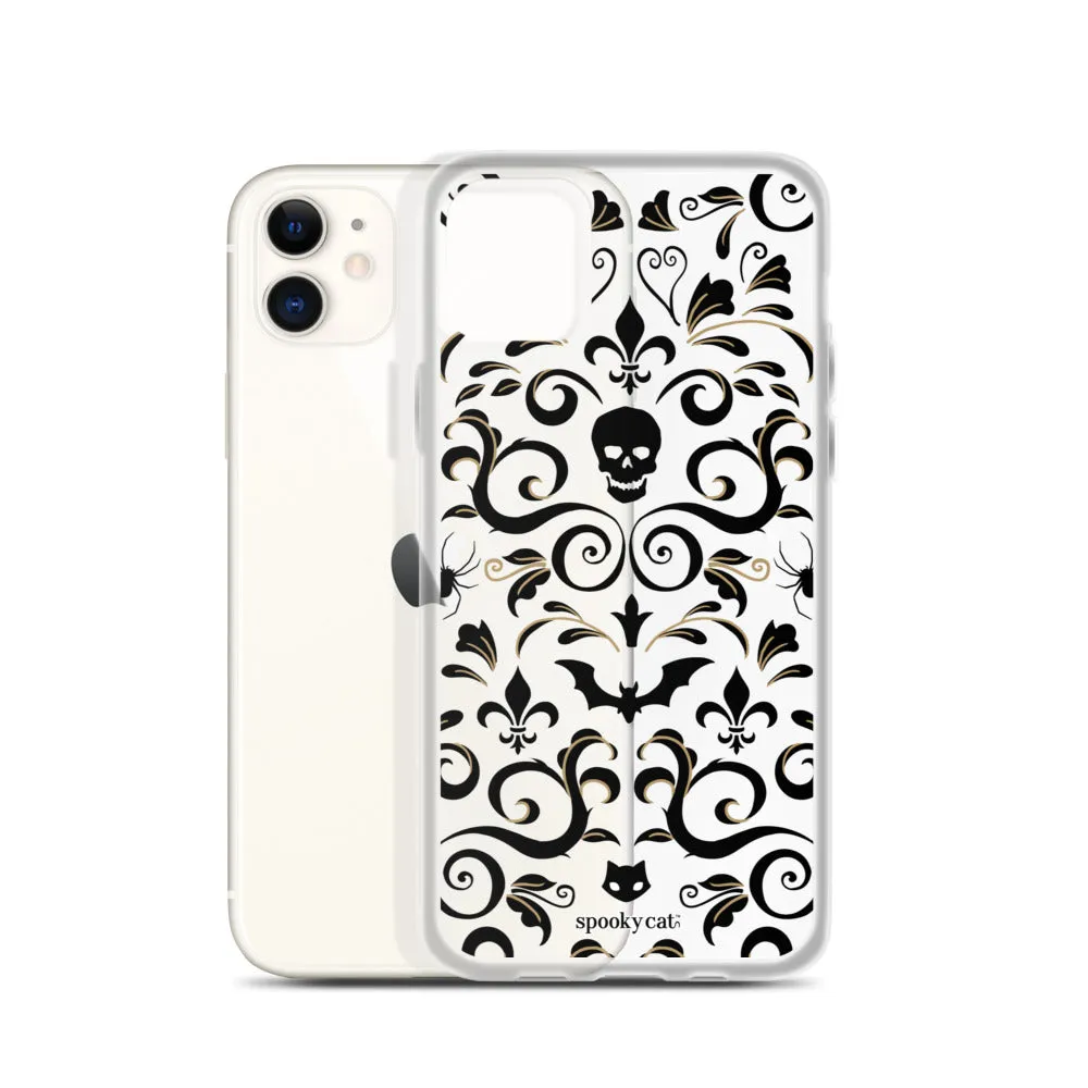 Skull Damask iPhone Case (Clear)