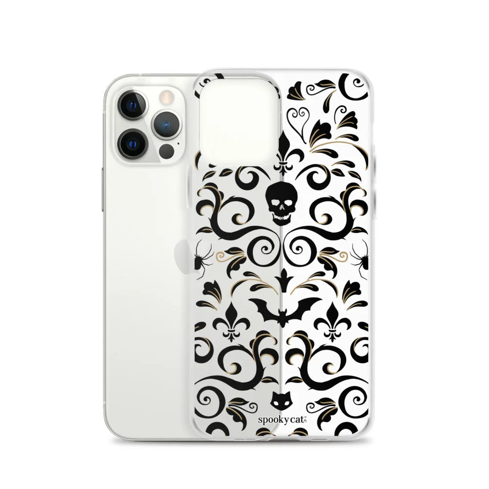 Skull Damask iPhone Case (Clear)