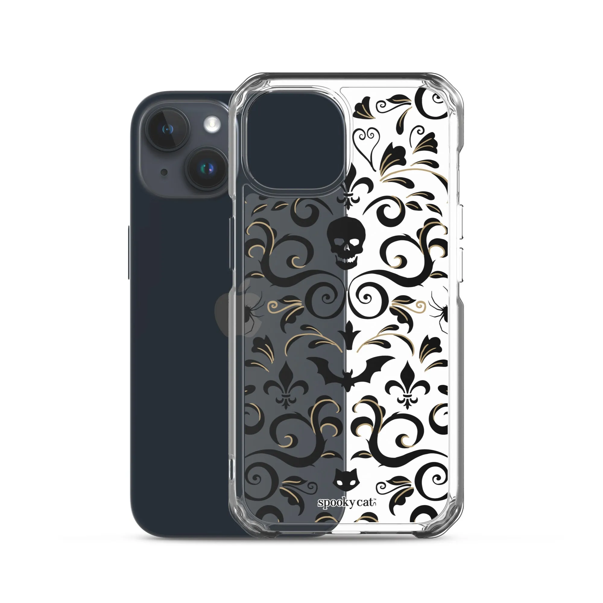 Skull Damask iPhone Case (Clear)