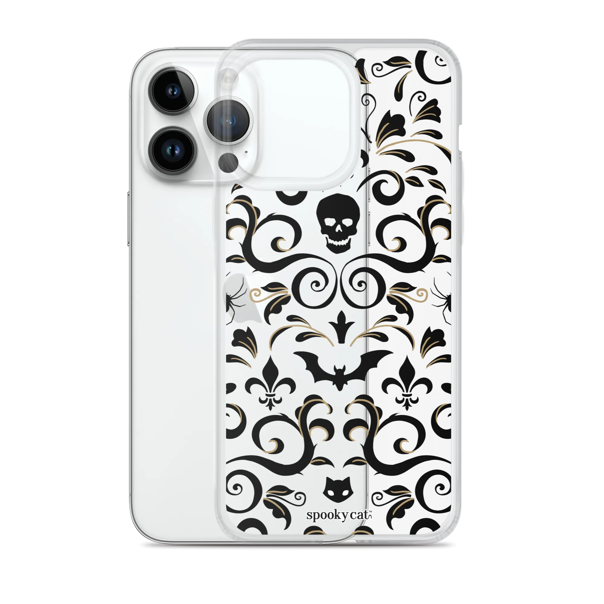 Skull Damask iPhone Case (Clear)