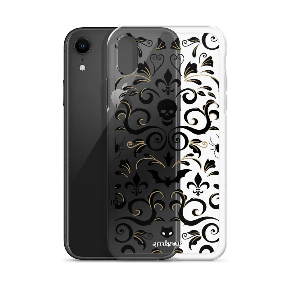 Skull Damask iPhone Case (Clear)