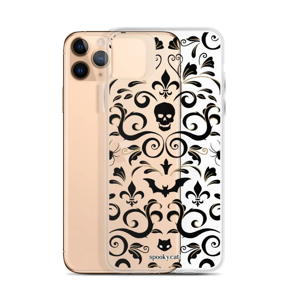 Skull Damask iPhone Case (Clear)