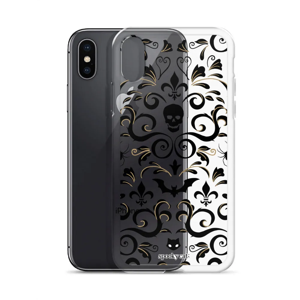 Skull Damask iPhone Case (Clear)