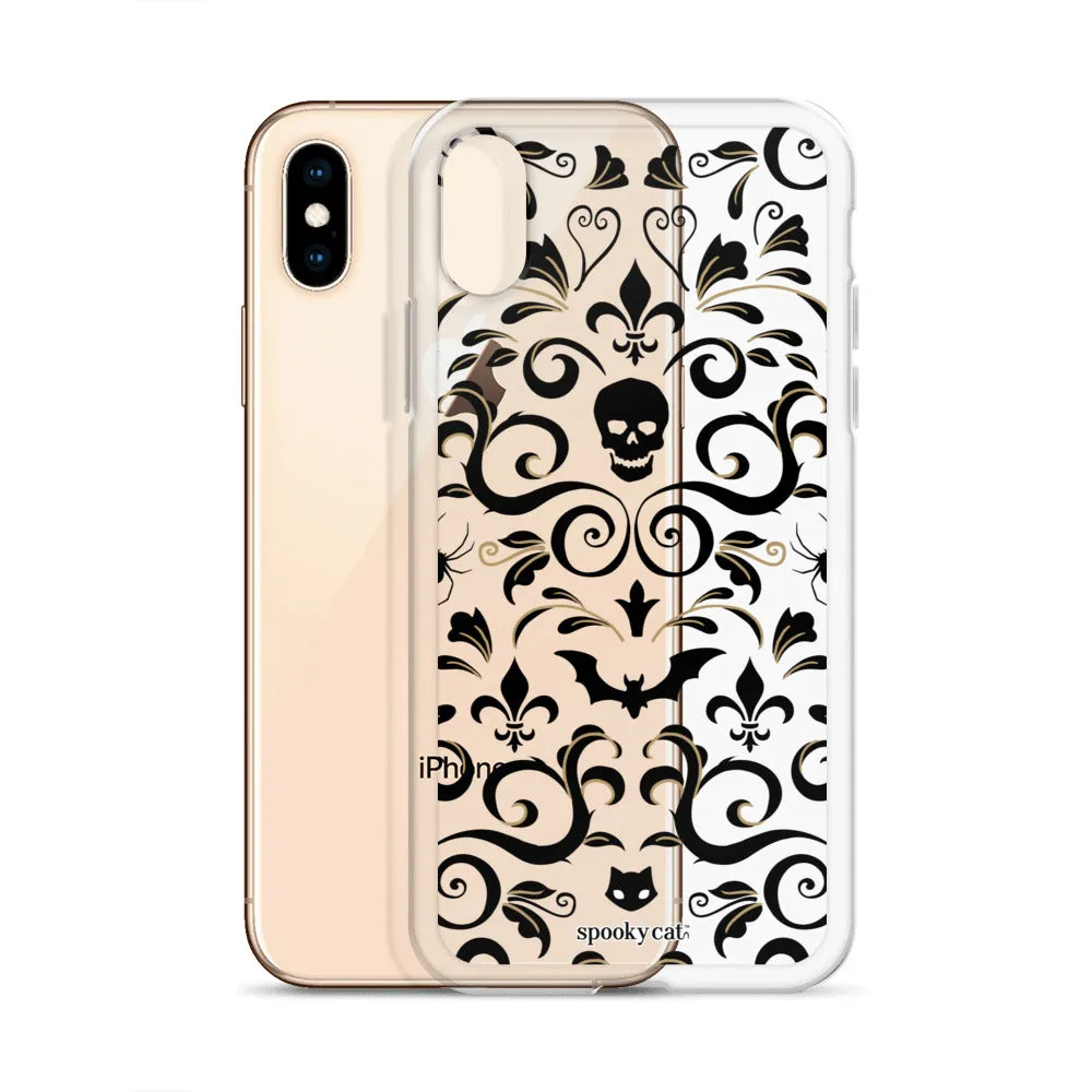Skull Damask iPhone Case (Clear)