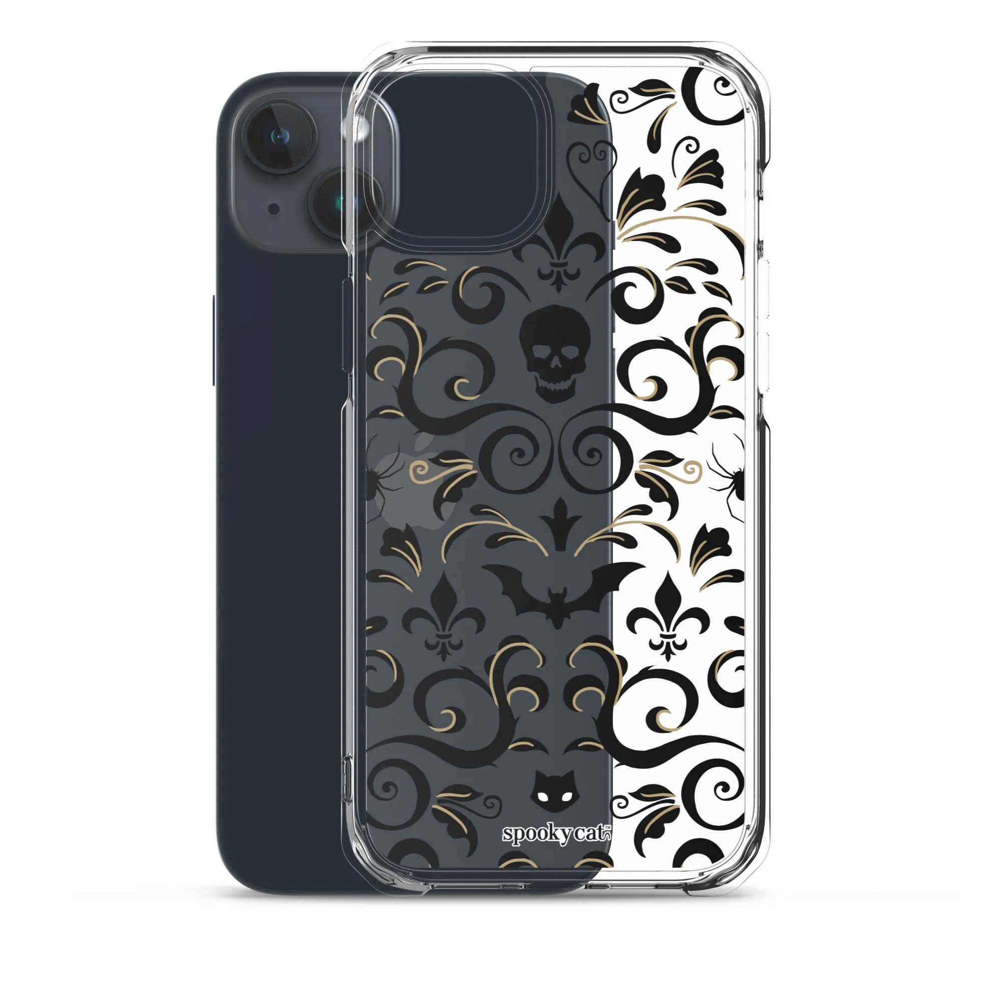 Skull Damask iPhone Case (Clear)