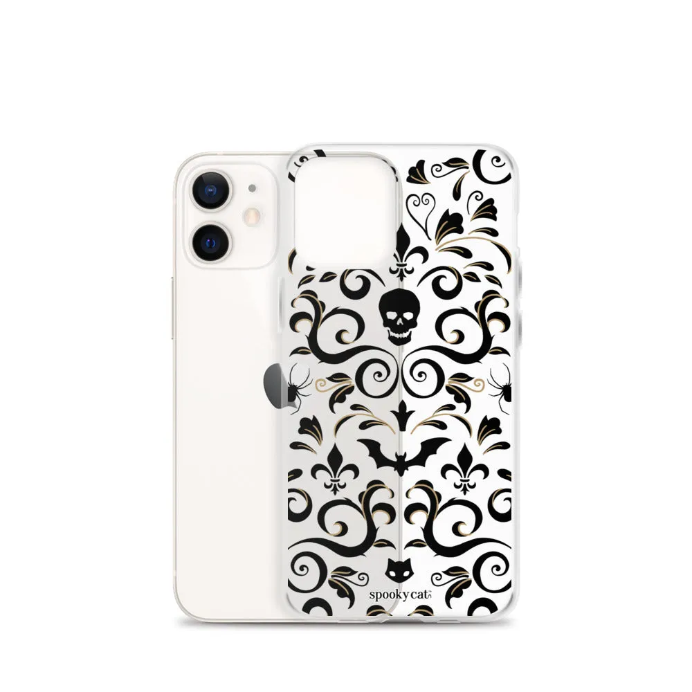 Skull Damask iPhone Case (Clear)