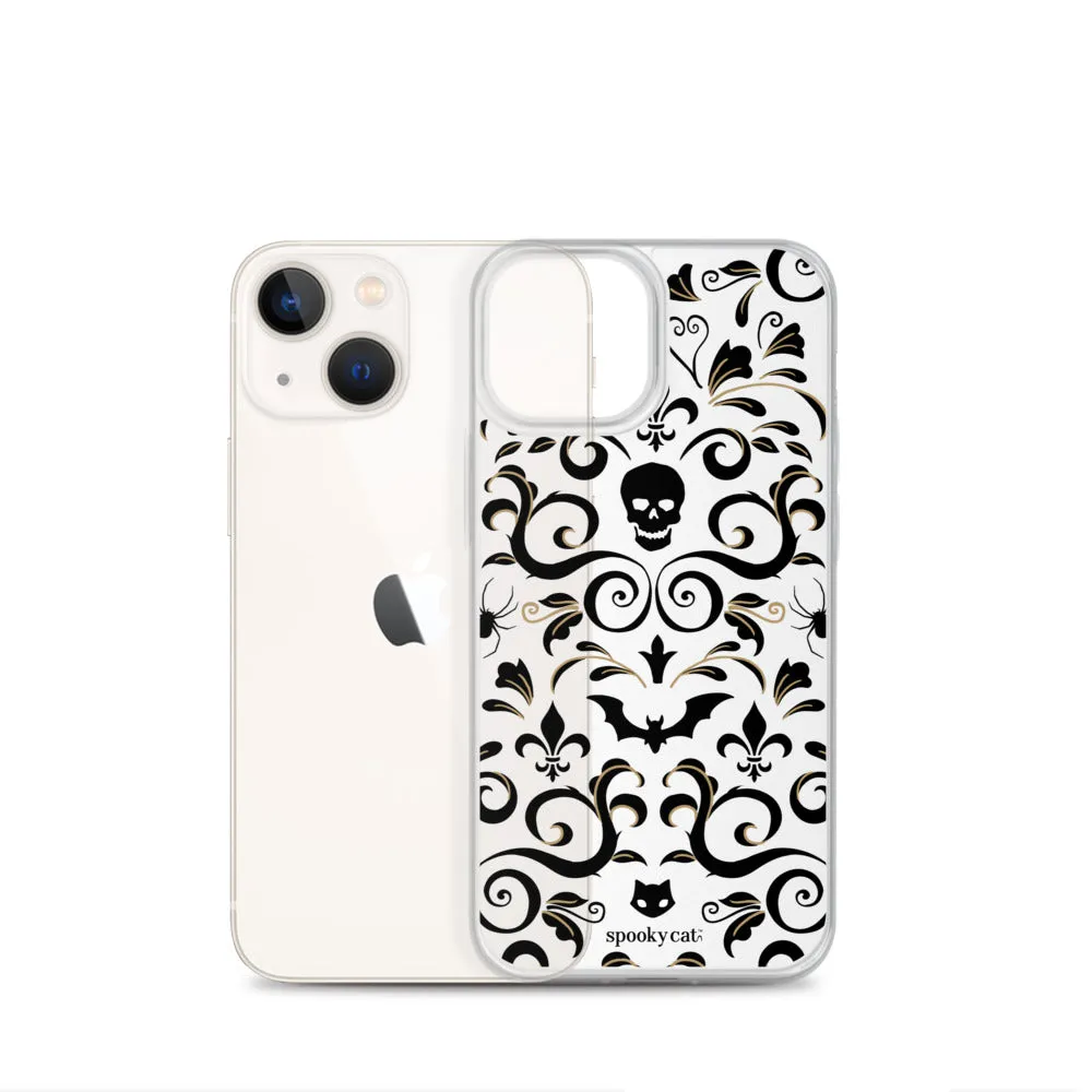 Skull Damask iPhone Case (Clear)