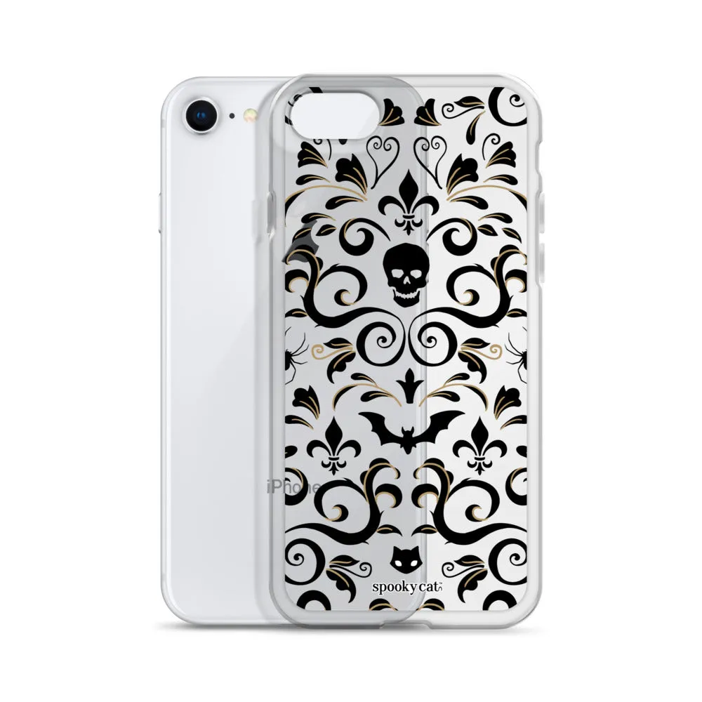 Skull Damask iPhone Case (Clear)