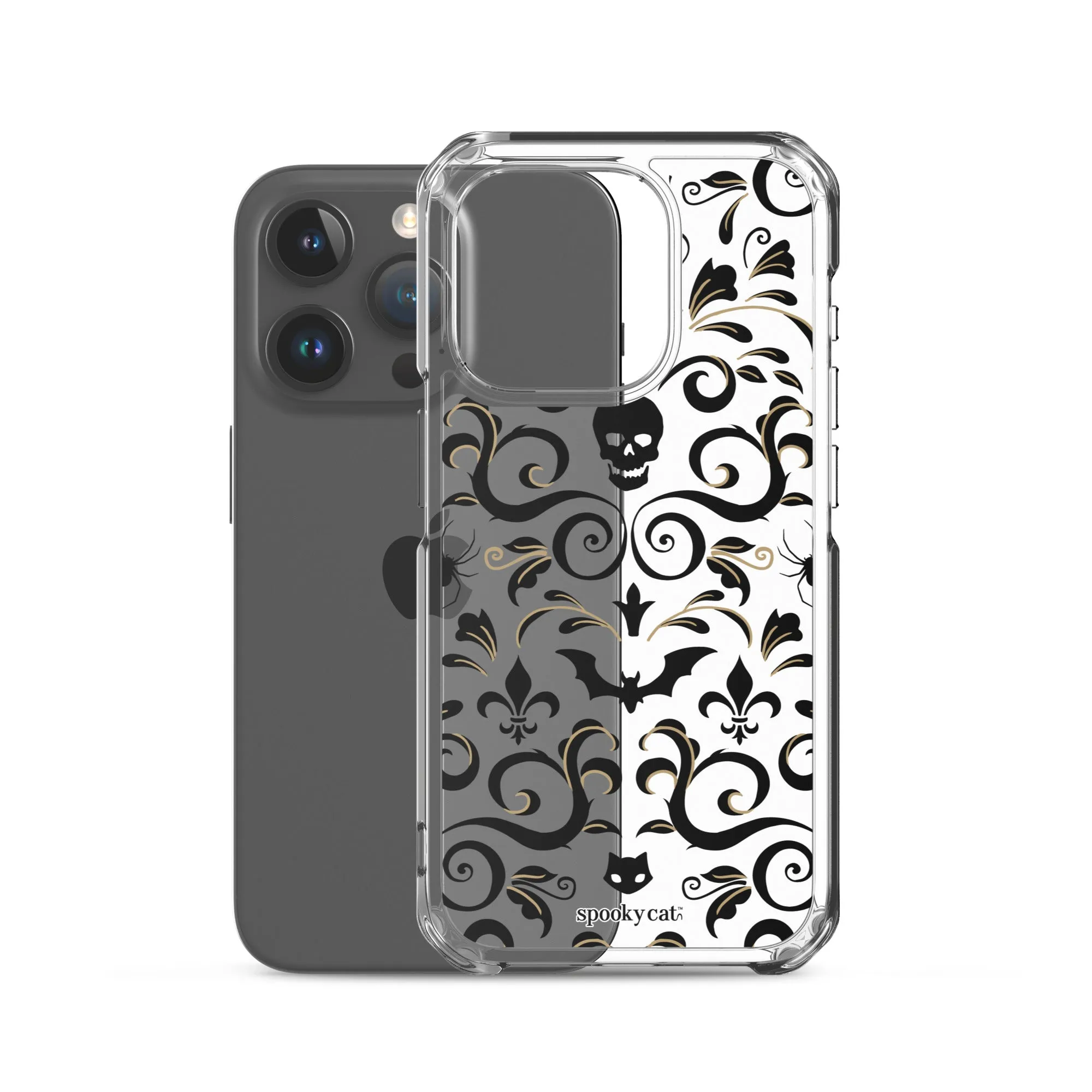 Skull Damask iPhone Case (Clear)
