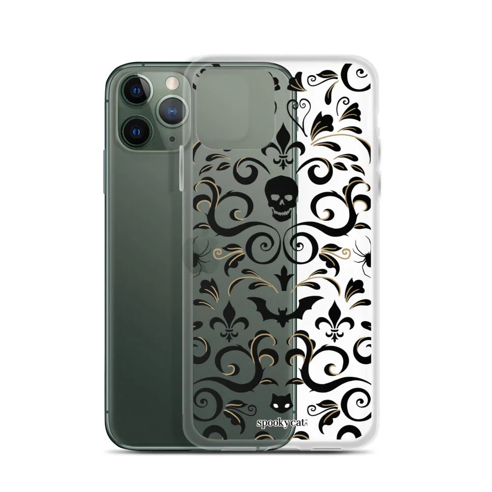 Skull Damask iPhone Case (Clear)