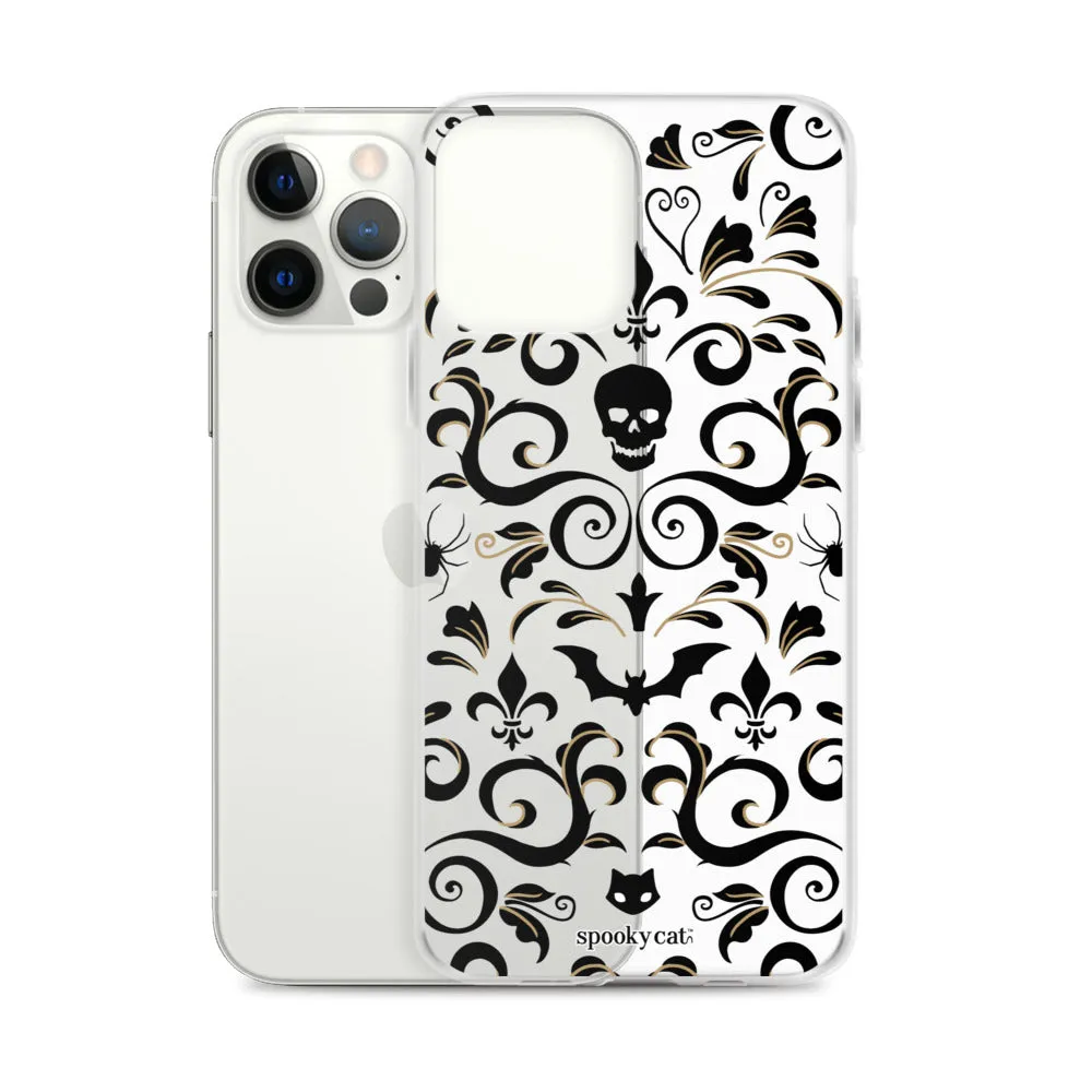 Skull Damask iPhone Case (Clear)
