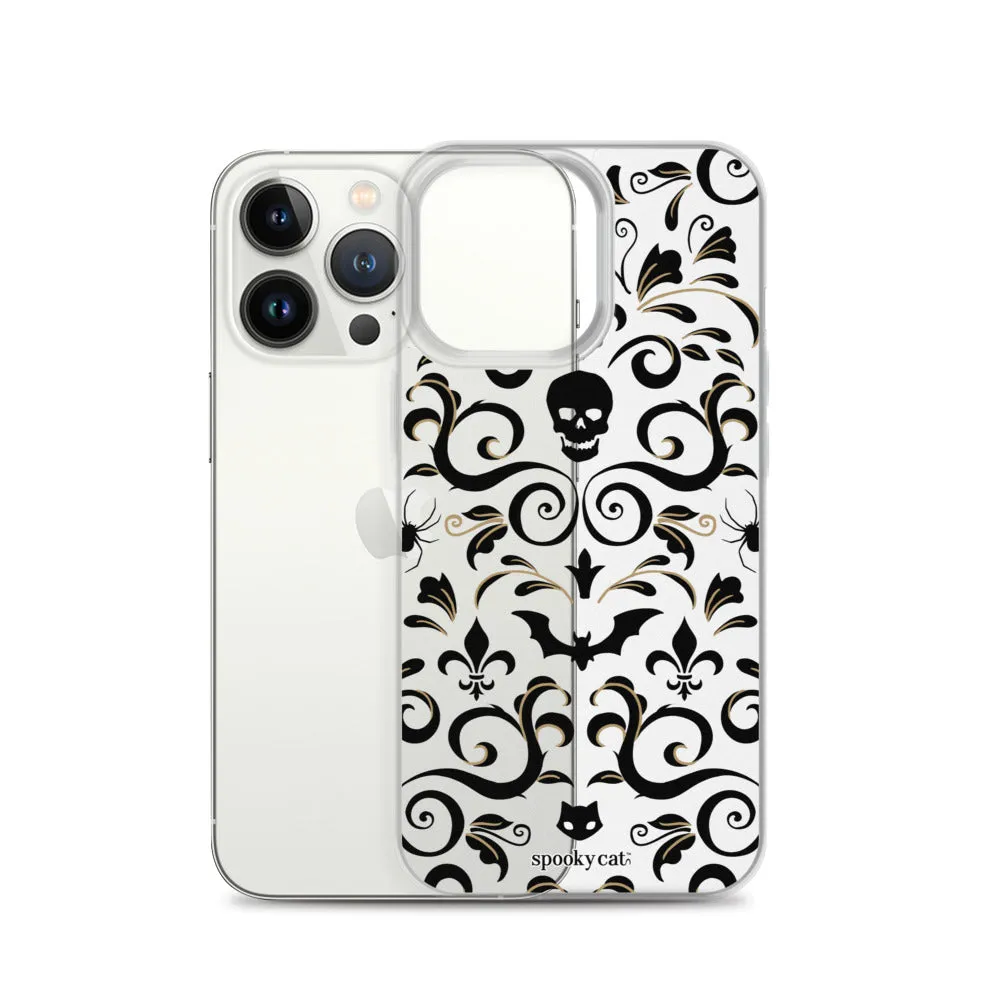 Skull Damask iPhone Case (Clear)