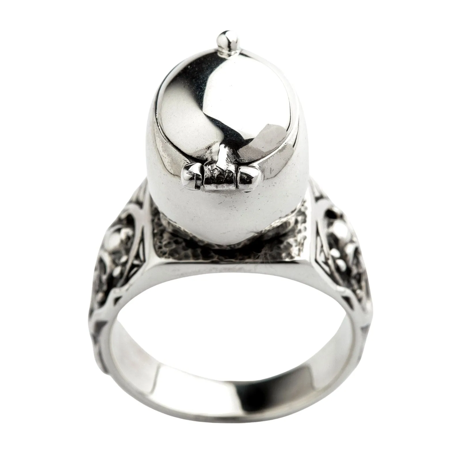 Skull Poison Pill Box Sterling Silver Gothic Ring