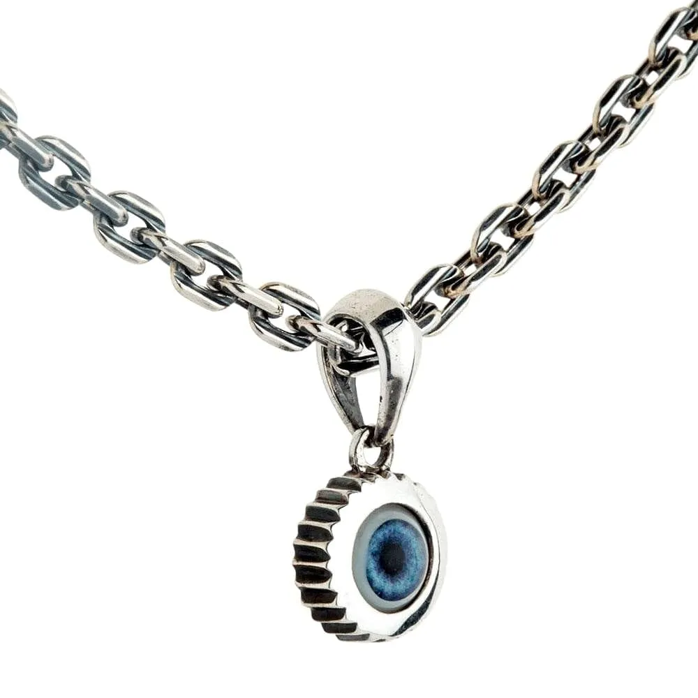 Small Evil Eye Sterling Silver Pendant