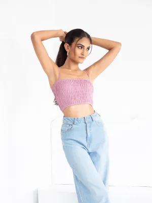 Smocked Detail Crop Top