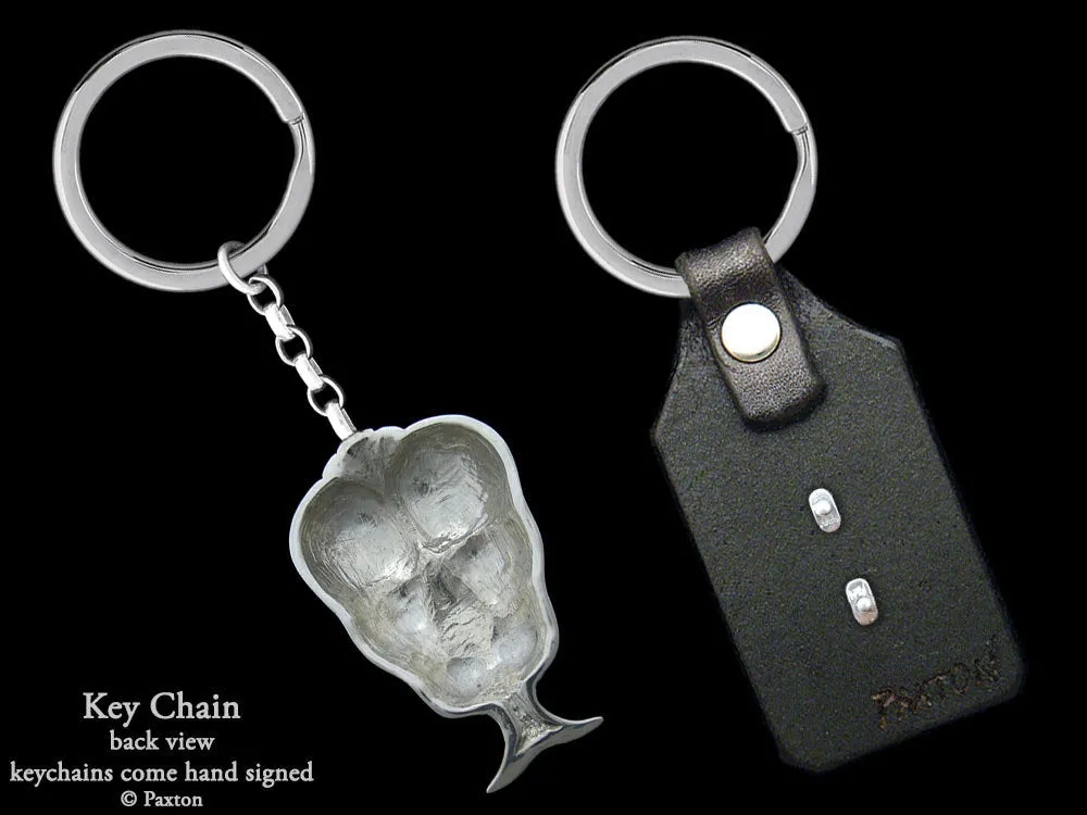 Snake Head Key Chain / Key Ring Sterling Silver
