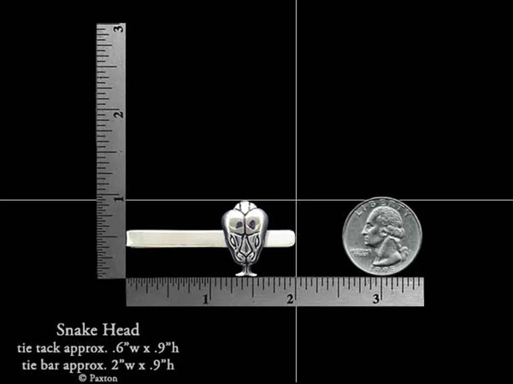Snake Head Tie Tack or Snake Head Tie Bar / Tie Clip Sterling Silver
