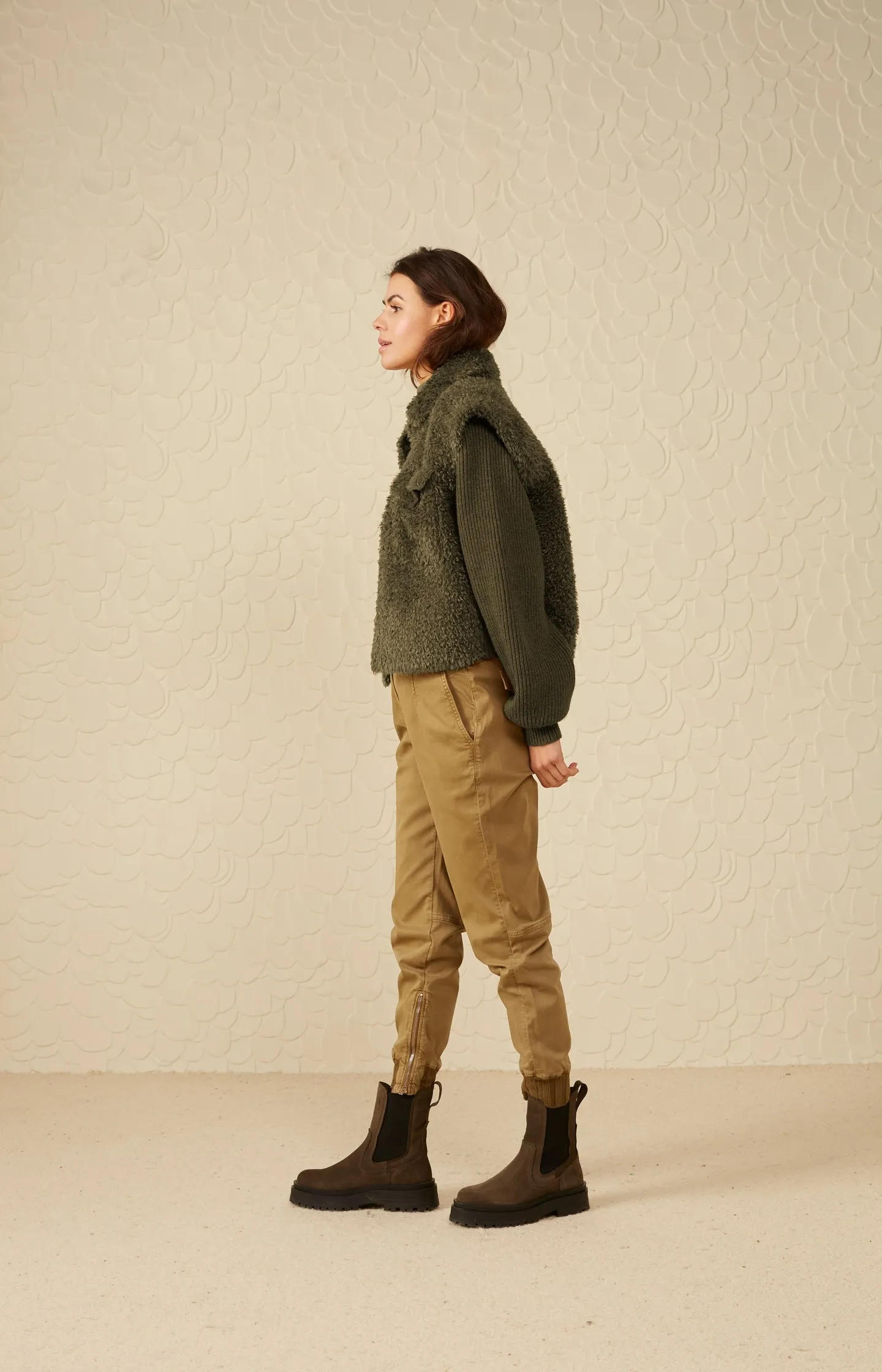 Soft cargo trousers with zip fly and pockets
