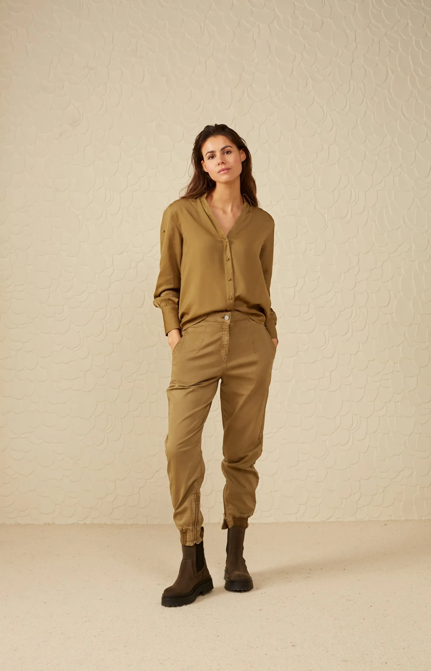 Soft cargo trousers with zip fly and pockets