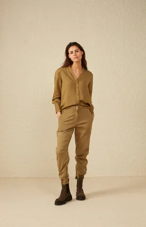 Soft cargo trousers with zip fly and pockets