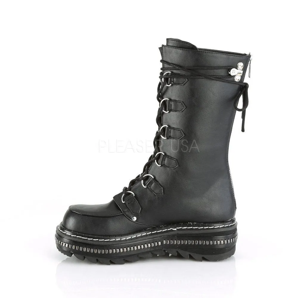 SS-LILITH-270 Gothic Ankle Boot | Black Faux Leather