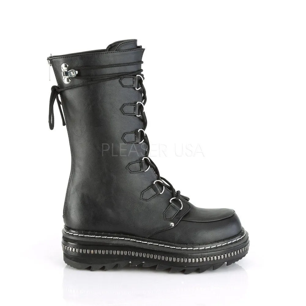 SS-LILITH-270 Gothic Ankle Boot | Black Faux Leather