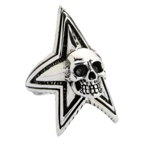 Star Sterling Silver Skull Ring