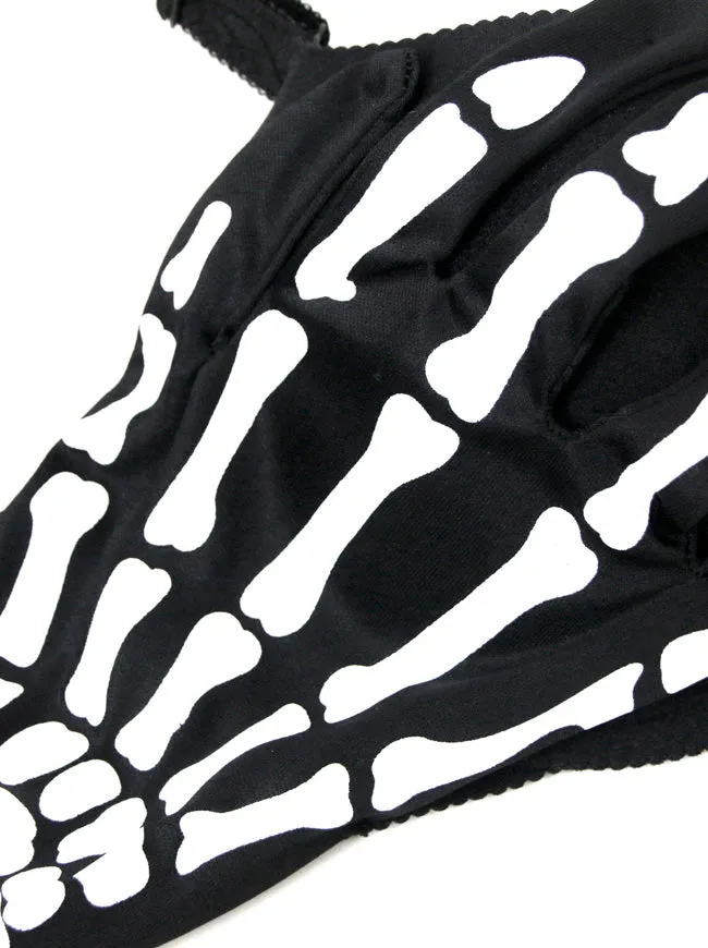 Steampunk Halloween Skull Skeleton Clubwear Party Bra Crop Top