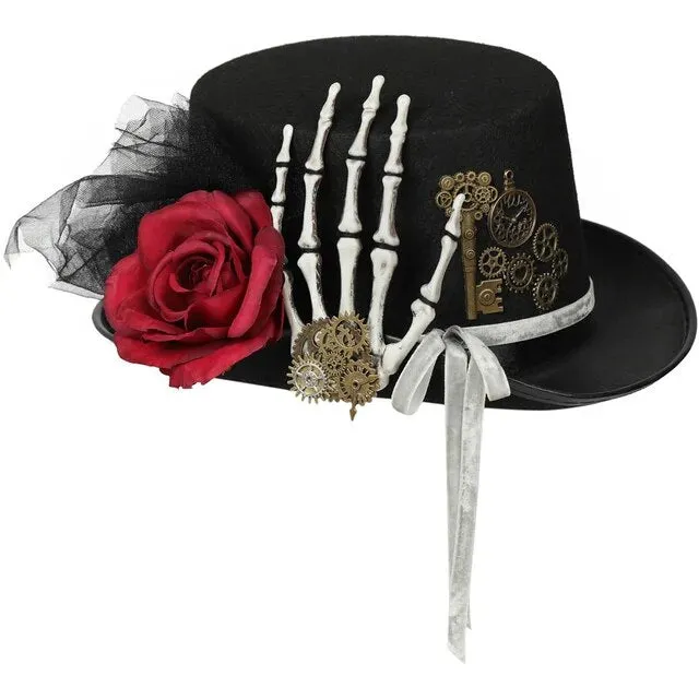 Steampunk Men Hat With Goggles Gay Top Hat Steampunk Bowler Top Hat Vintage Halloween Top Hat Gothic Carnival Nightclub