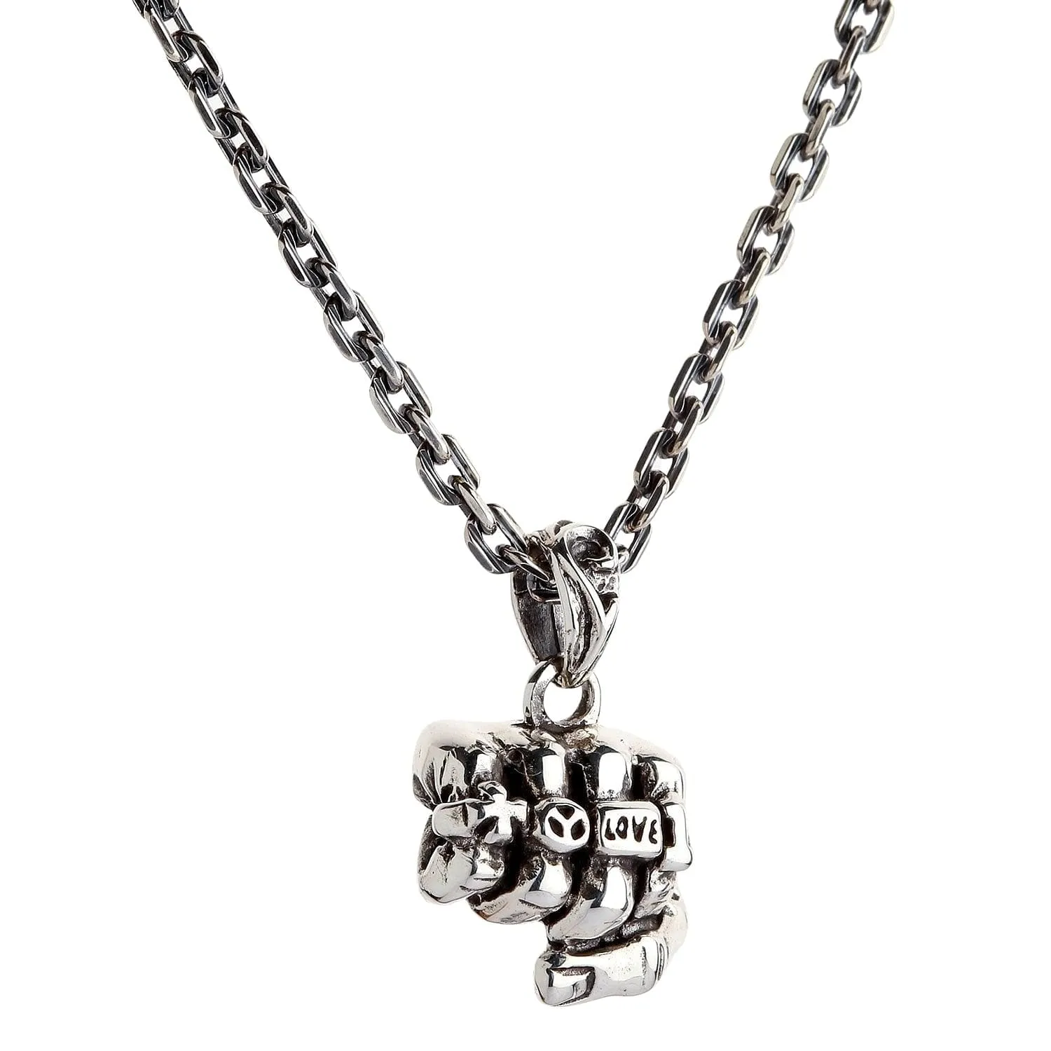 Sterling Silver Biker Fist Pendant