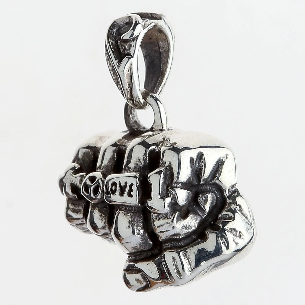 Sterling Silver Biker Fist Pendant