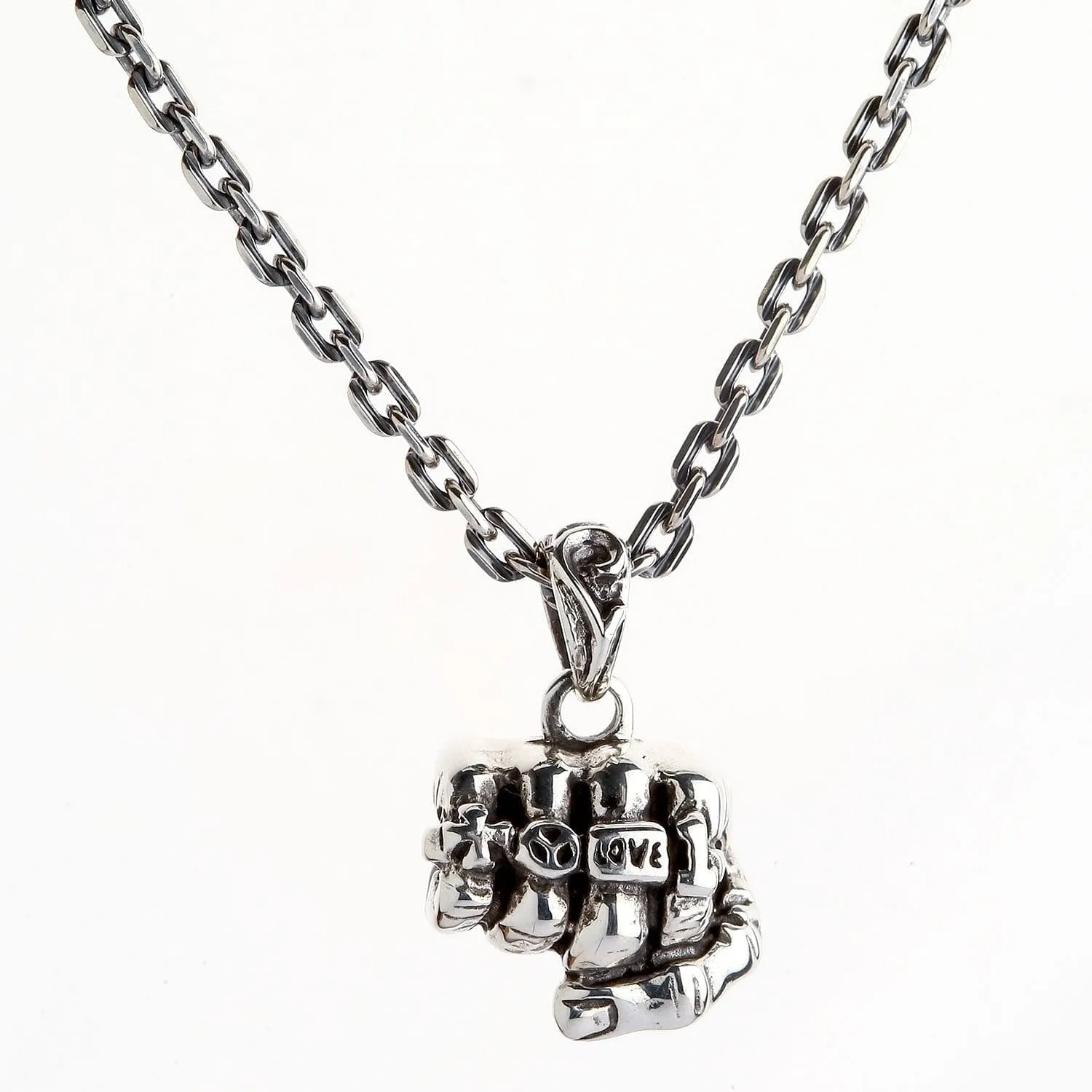 Sterling Silver Biker Fist Pendant
