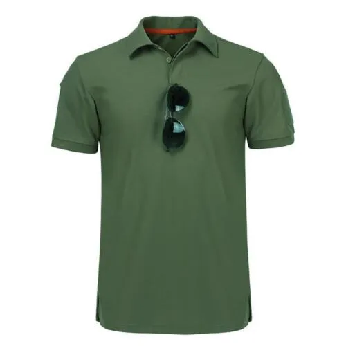 Tactical Mens Shirt Polo Short Sleeve Casual Quick Dry Combat Team Work T-Shirts