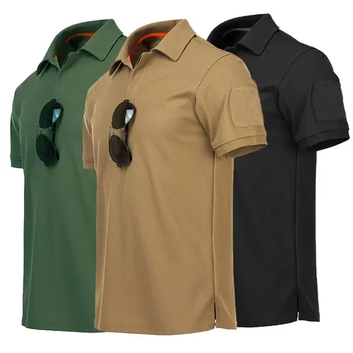 Tactical Mens Shirt Polo Short Sleeve Casual Quick Dry Combat Team Work T-Shirts