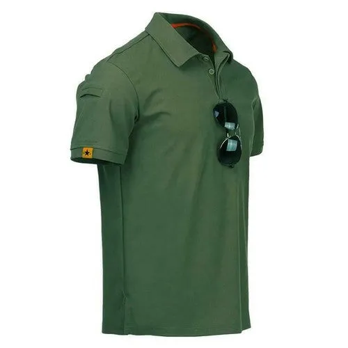 Tactical Mens Shirt Polo Short Sleeve Casual Quick Dry Combat Team Work T-Shirts