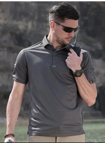 Tactical Mens Shirt Polo Short Sleeve Casual Quick Dry Combat Team Work T-Shirts