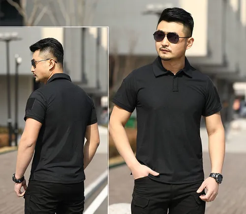 Tactical Mens Shirt Polo Short Sleeve Casual Quick Dry Combat Team Work T-Shirts