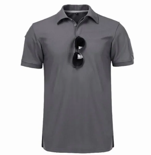 Tactical Mens Shirt Polo Short Sleeve Casual Quick Dry Combat Team Work T-Shirts