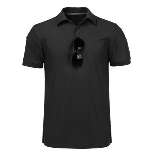 Tactical Mens Shirt Polo Short Sleeve Casual Quick Dry Combat Team Work T-Shirts