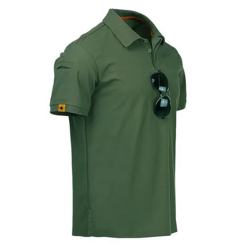 Tactical Mens Shirt Polo Short Sleeve Casual Quick Dry Combat Team Work T-Shirts