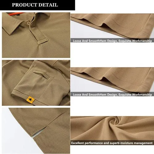 Tactical Mens Shirt Polo Short Sleeve Casual Quick Dry Combat Team Work T-Shirts